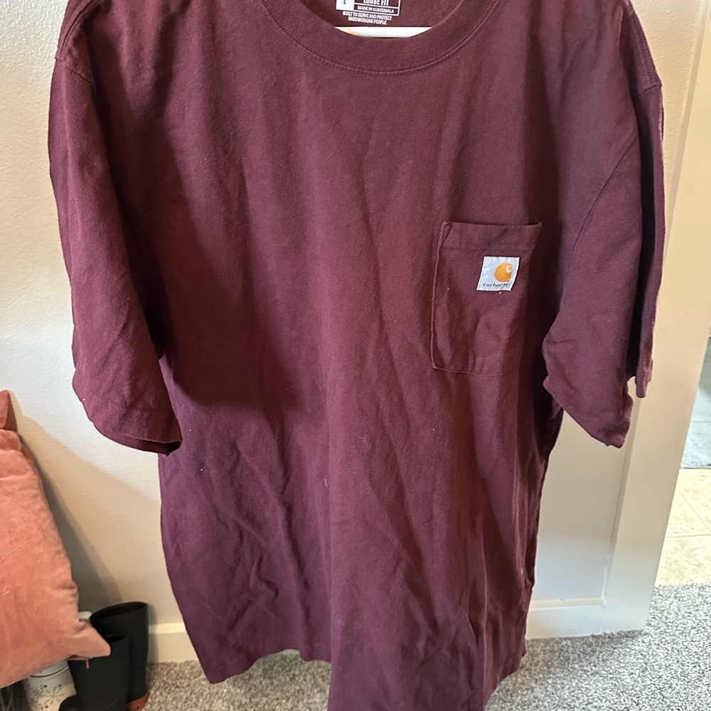 Carhartt K87 Men's Maroon Pocket T-Shirt L